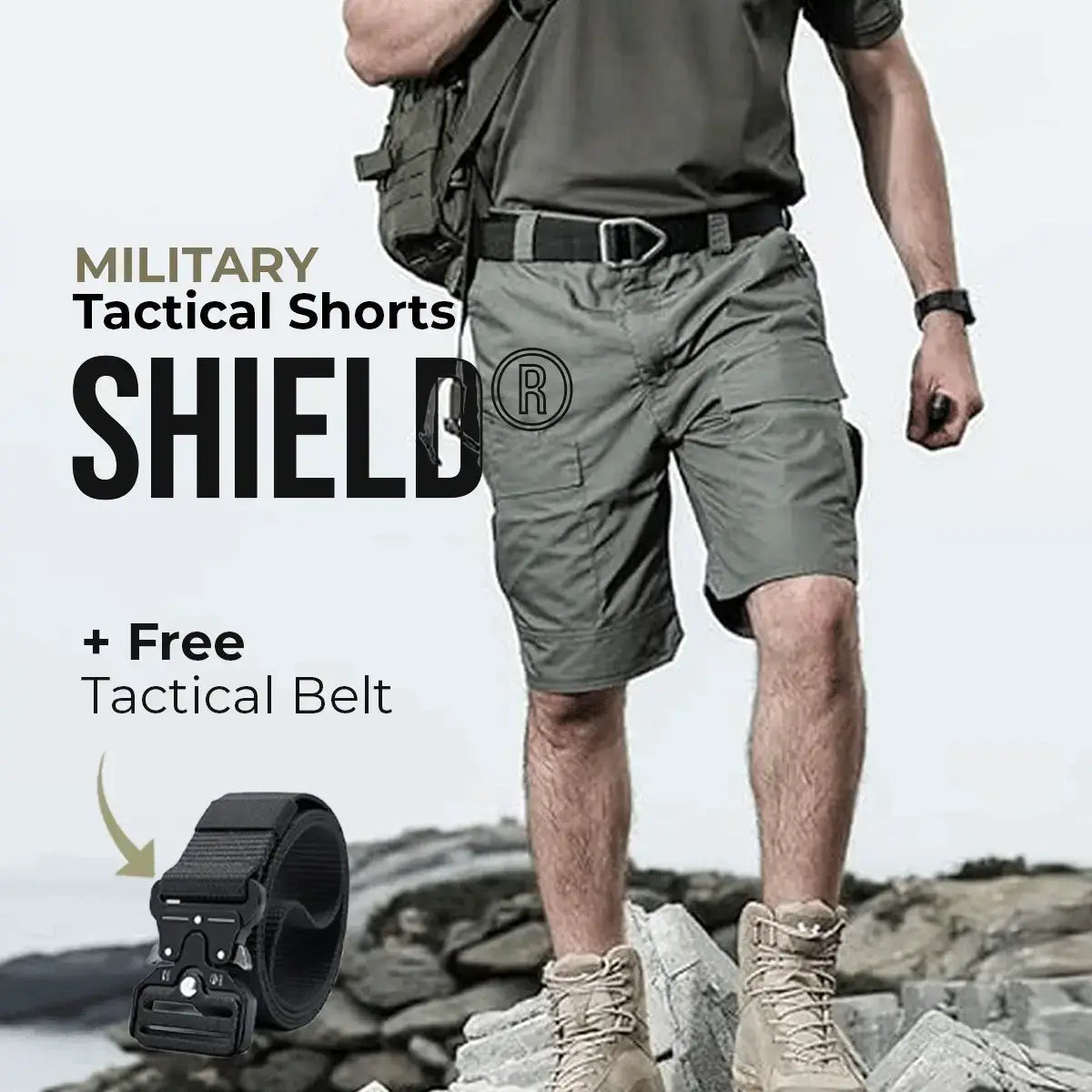 Military Tactical Shorts for Men Shield® (+ Free Tactical Belt)